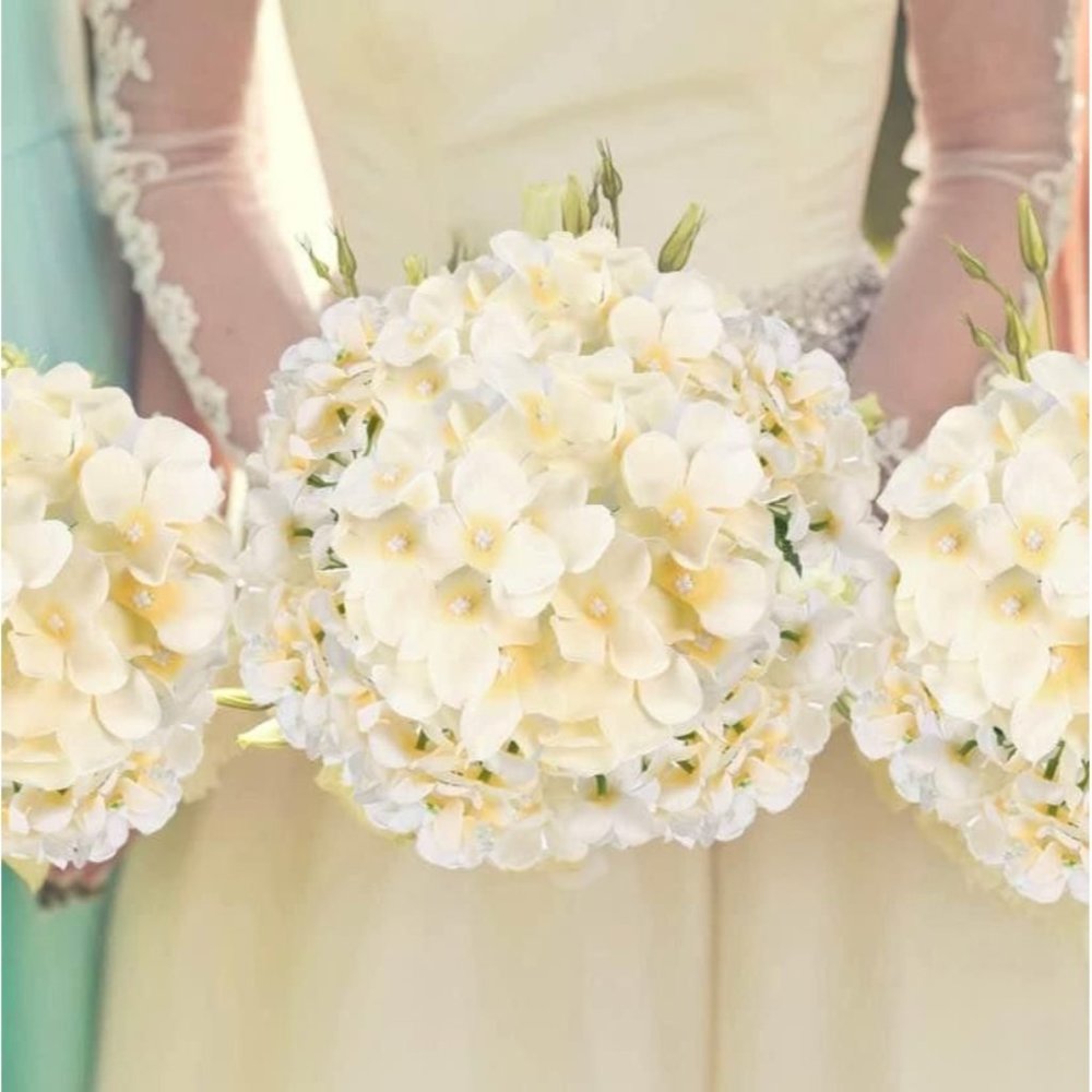 30 piece | Champagne Hydrangeas Flowers w/ stems Silk Floral - Picture 5 of 5